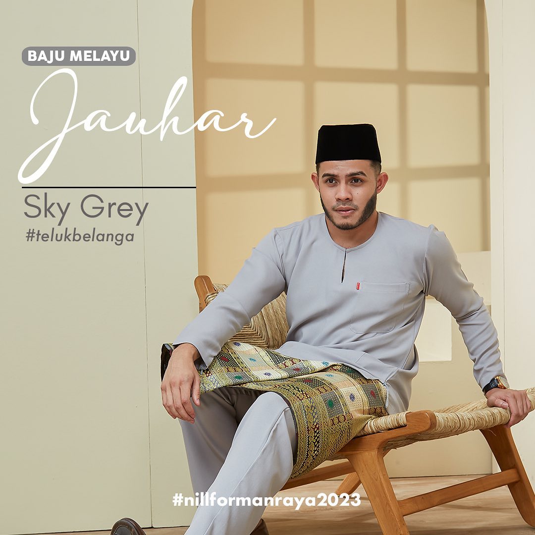 BAJU MELAYU JAUHAR (SKY GREY)